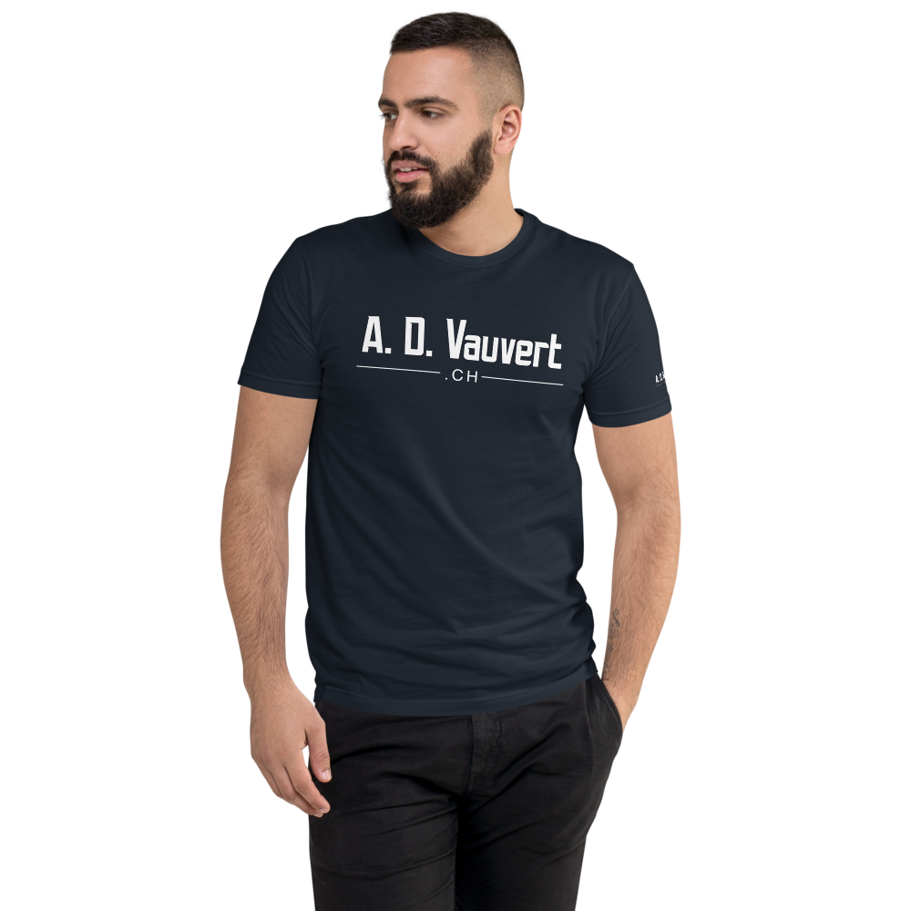 T-Shirt Homme coupe ajoustée - A. D. Vauvert (Blanc)