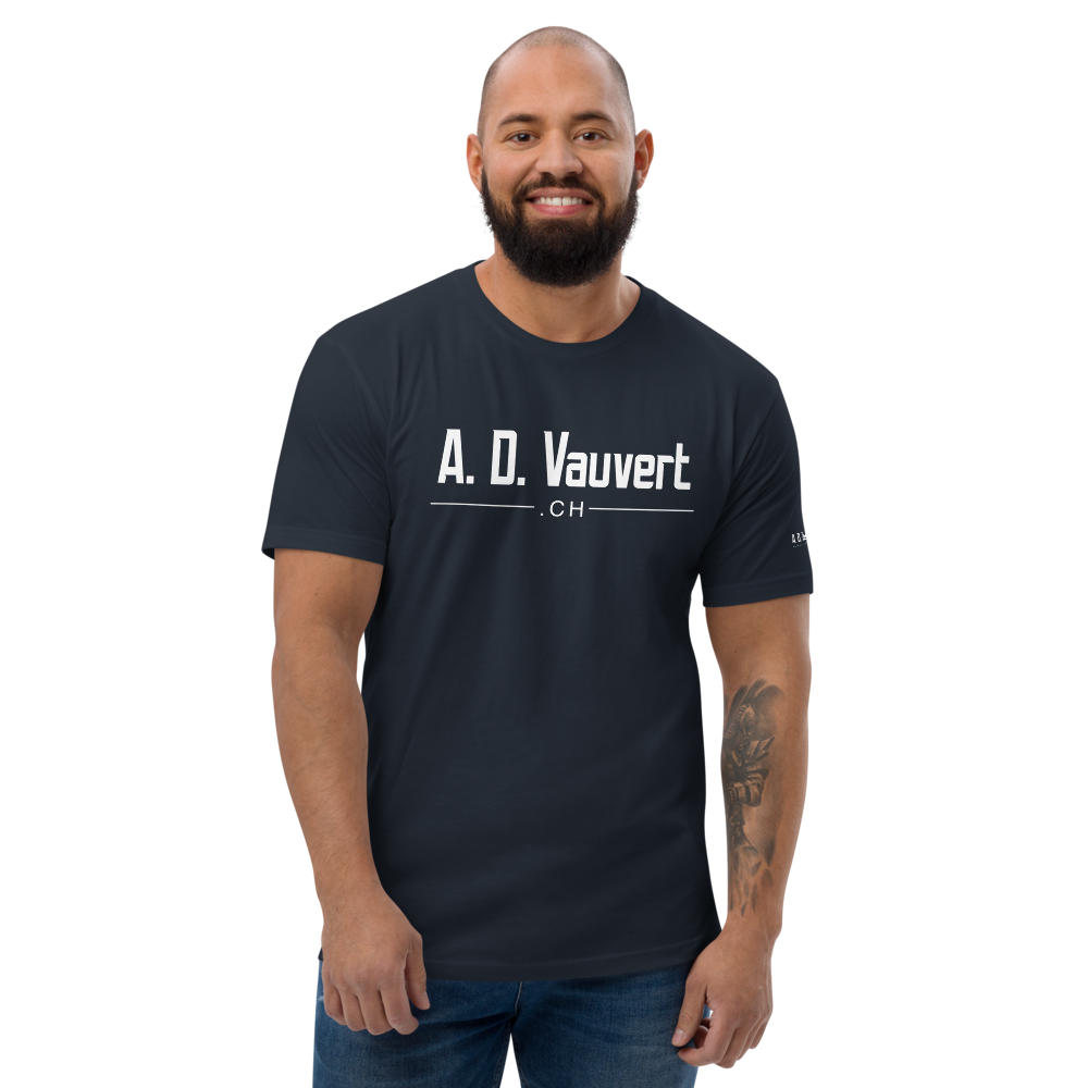 T-Shirt Homme coupe ajoustée - A. D. Vauvert (Blanc)