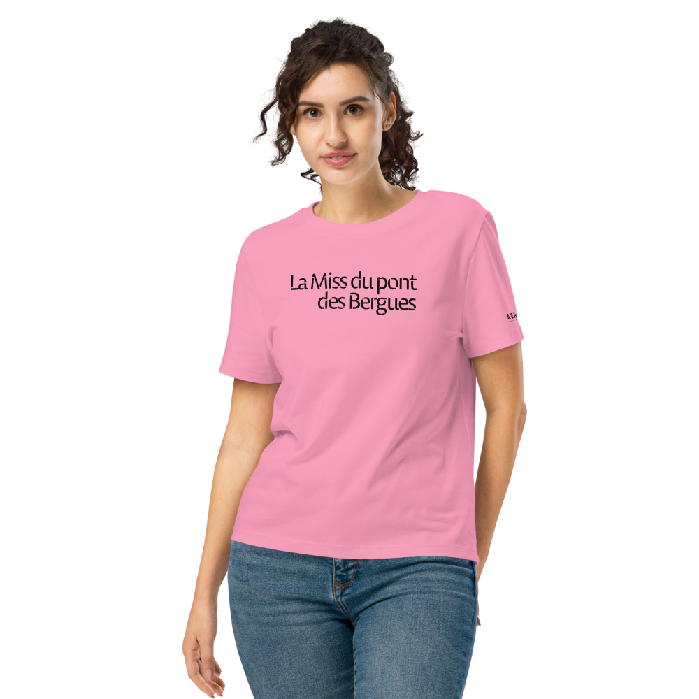 T-shirt Femme coupe droite - La Miss du pont des Bergues (Noir)