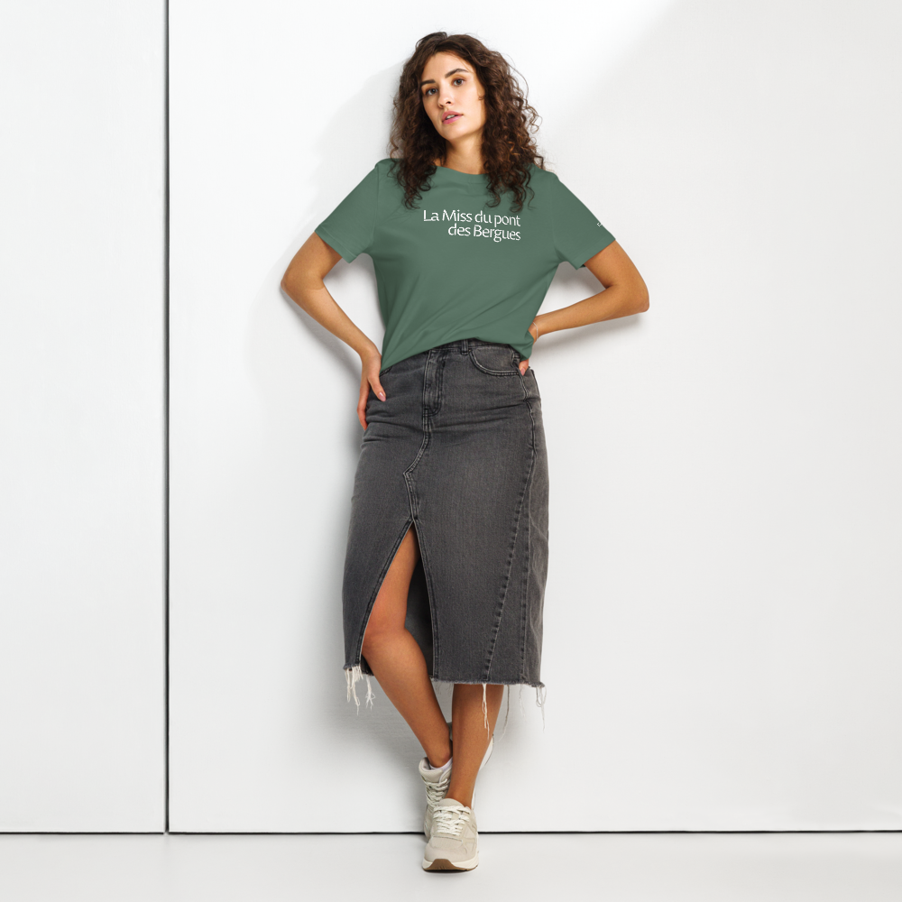 T-shirt Femme coupe droite - La Miss du pont des Bergues (Blanc)