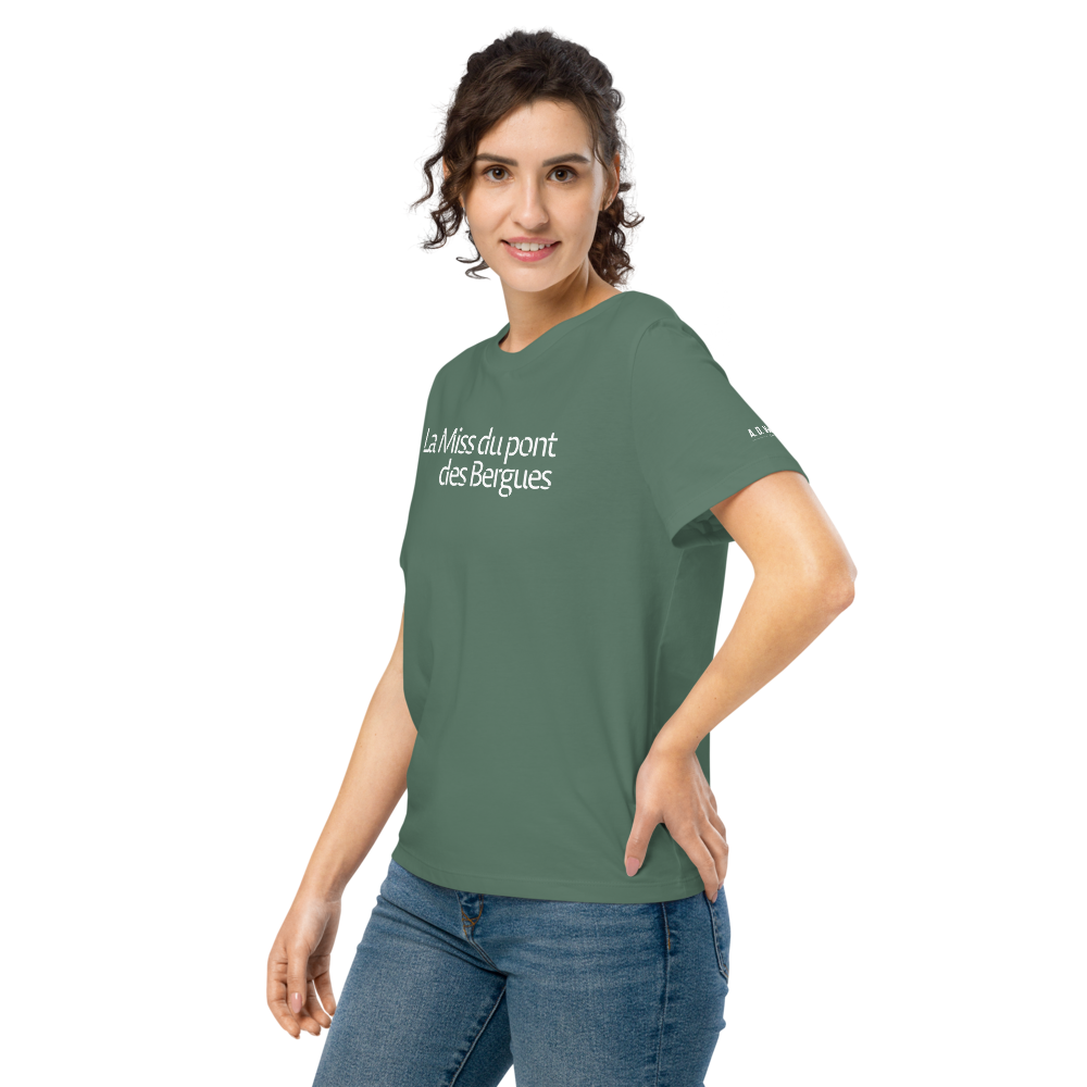 T-shirt Femme coupe droite - La Miss du pont des Bergues (Blanc)